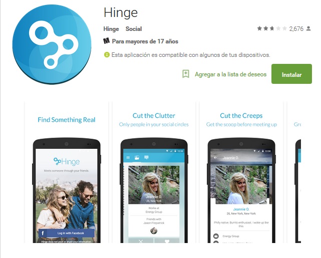 Hinge App para Ligar gratuita