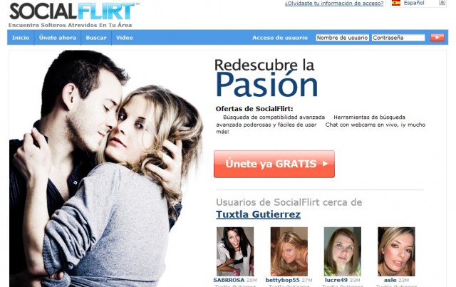 Social Flirt Sitio web